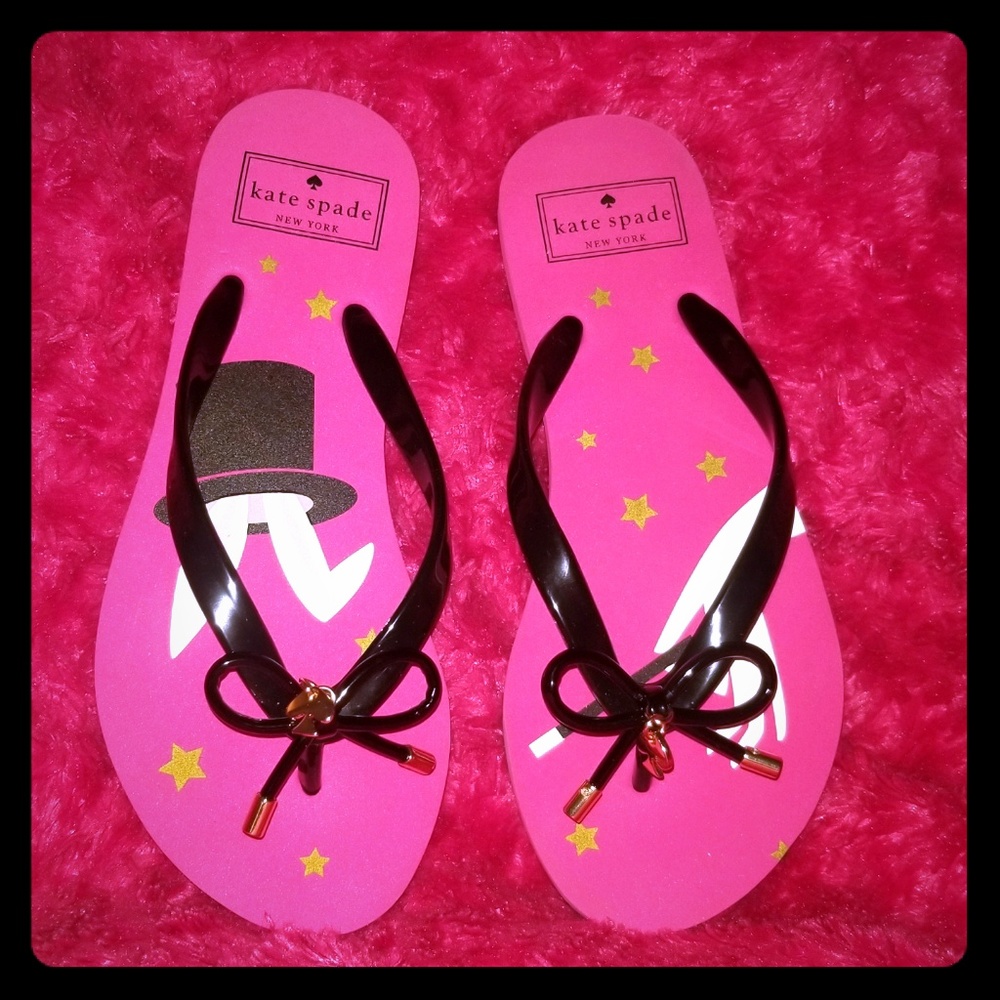 Kate Spade - vinyl fancy flip flops